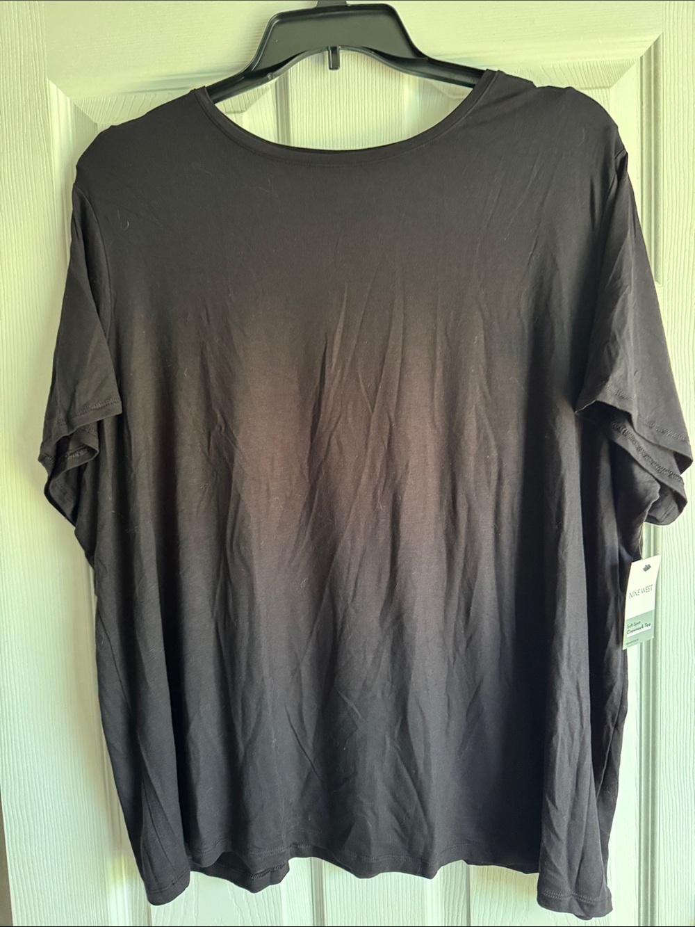 Nine West Black Short-Sleeve Crewneck Tee